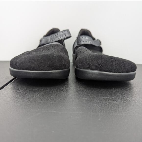 SAS Black Suede Leather Mary Jane Comfort Shoes Size 11 W Wide USA Tripad - Picture 3 of 9